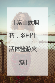 泰山炊烟巷：乡村生活体验游火爆